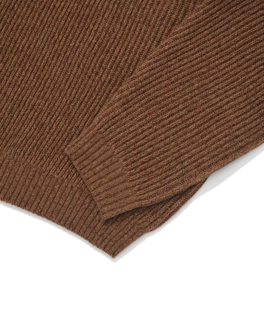 COVERNAT Authentic Wappen Half Zip Knit Brown
