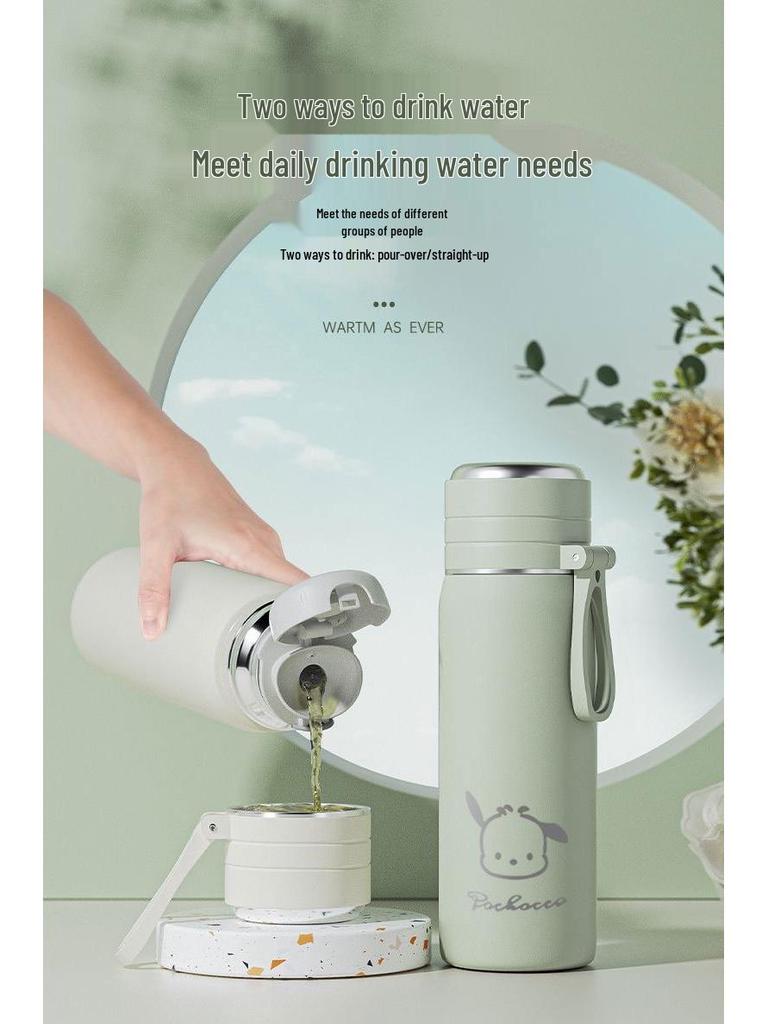 New 2025 Cute 316 Stainless Steel Insulated Tea Cup with Lid for Women & Students