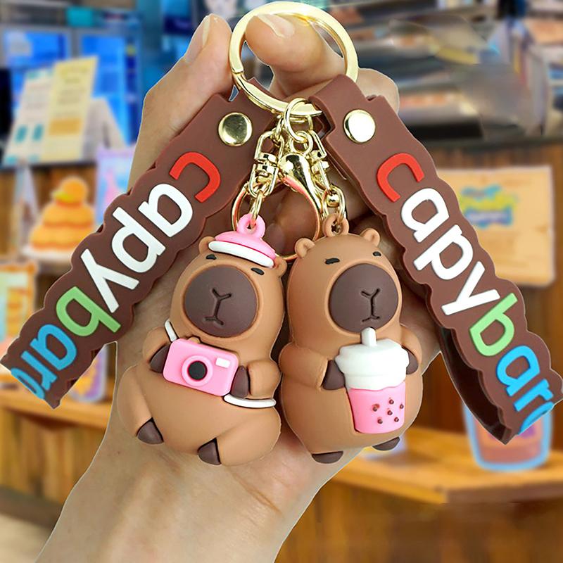 Cute Cartoon Capybara Pendant  Creative Simulation Capybara Keychain Exquisite Backpack Decoration Accessories Gifts