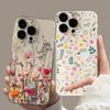 Fashion Flowers Case For Iphone17 16pro 15pro 14 13 12 11 12pro 13pro Max 14plus Silicone Anti Fall Protective Cover Heart Cover