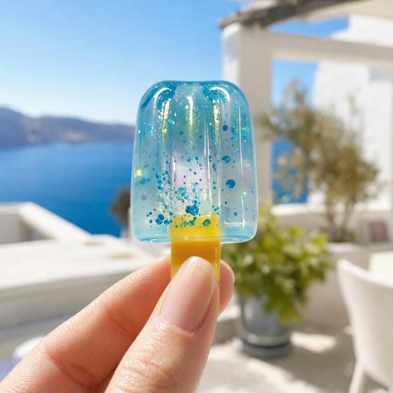 xiaobudian Glitter Ice Stick Squeeze Toy, Stress Relief Simulation Cream Sensory Slow Rising Lolly Fidget Toy for Kids Adults