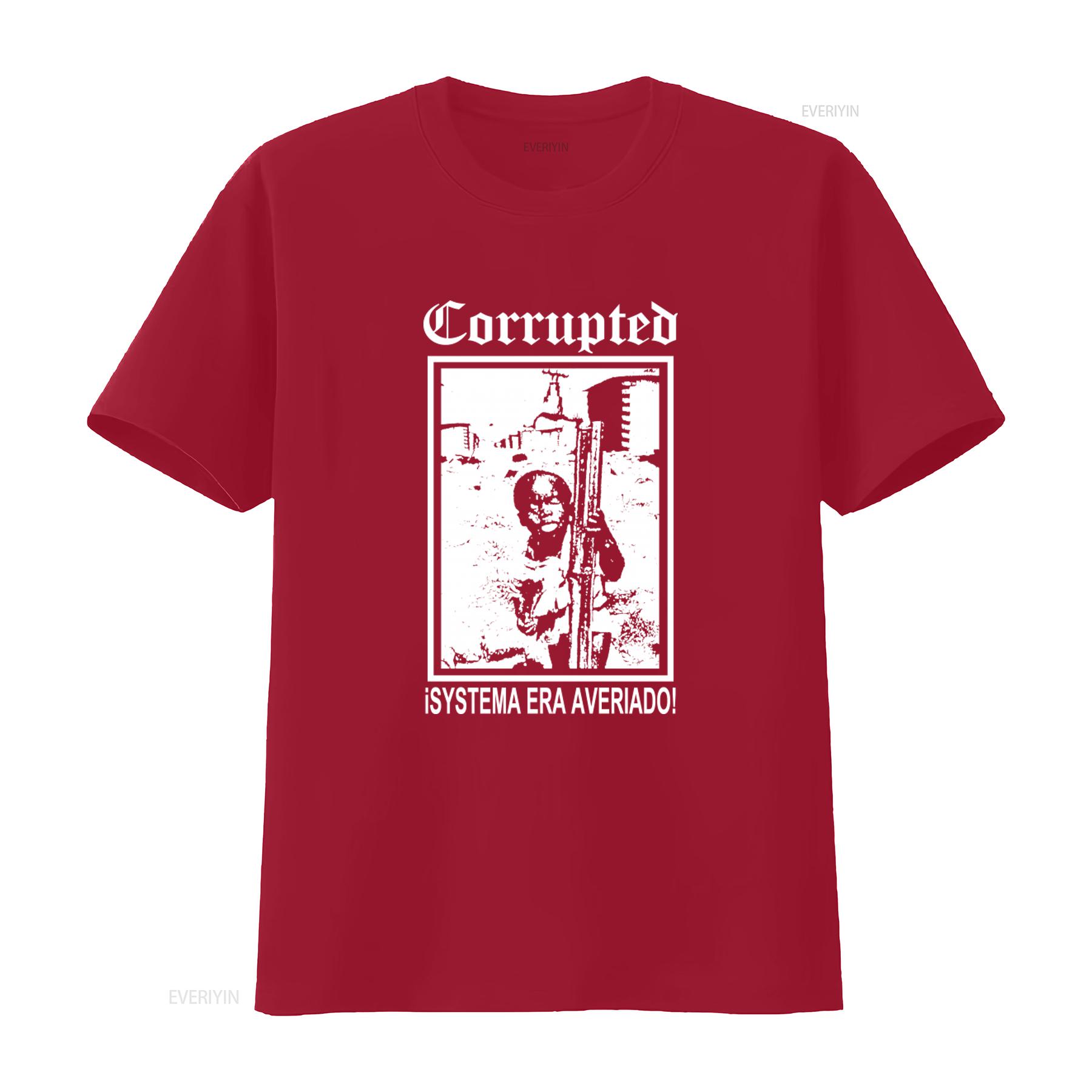

CORRUPTED Systema Era Averiado Print T shirt for Men Bold Statement Design vintage Washed Comfortable Unisex Stretched S