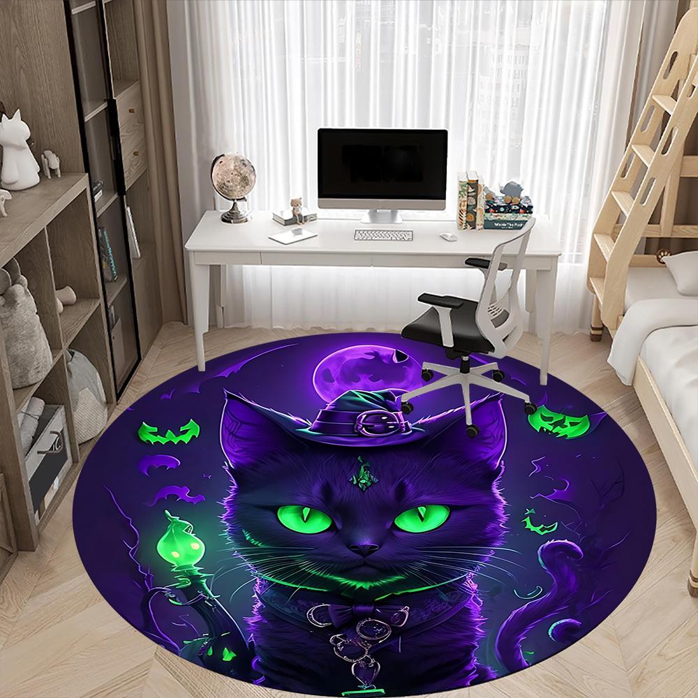 1pc Witchcraft Halloween Office Round Area Rug, Under Office Chairs Bedroom Living Room Home Decor, Room Deco, Available In Various Sizes