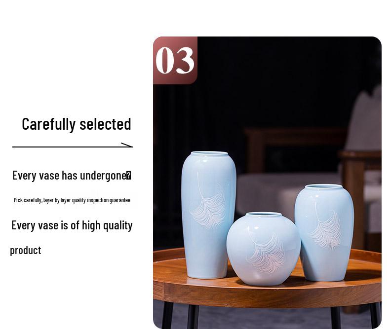 Handcrafted Jingdezhen Ceramic Vase: New Chinese Decor for Living Room and Clubhouse