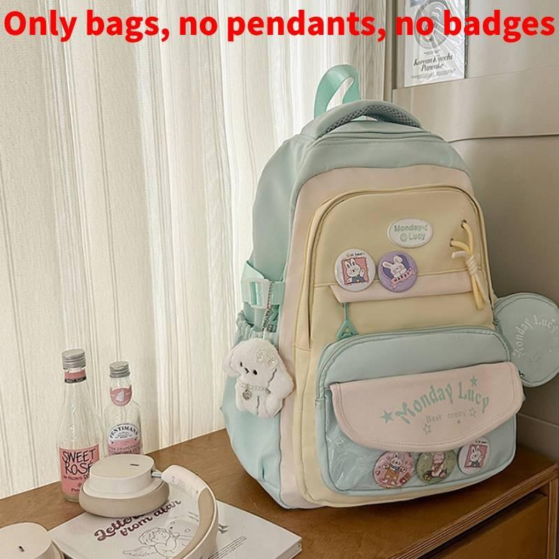Cute Contrasting Color Backpack With Large Capacity And Letter Design Print