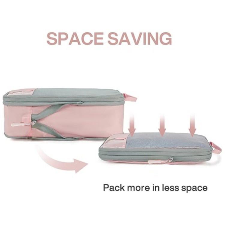 Mesh Expandable Travel Packing Bags For Clothes And Toiletries In Luggage Storage
