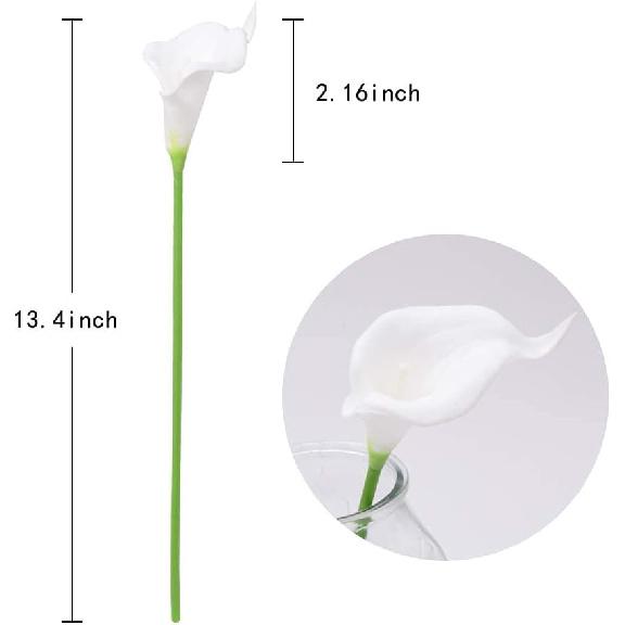 IPOPU 24PCS Artificial Flowers Fake Calla Lily Flowers Real Touch Calla Lily Faux Flowers Arrangement Bouquet for Home Garden Office Party Wedding