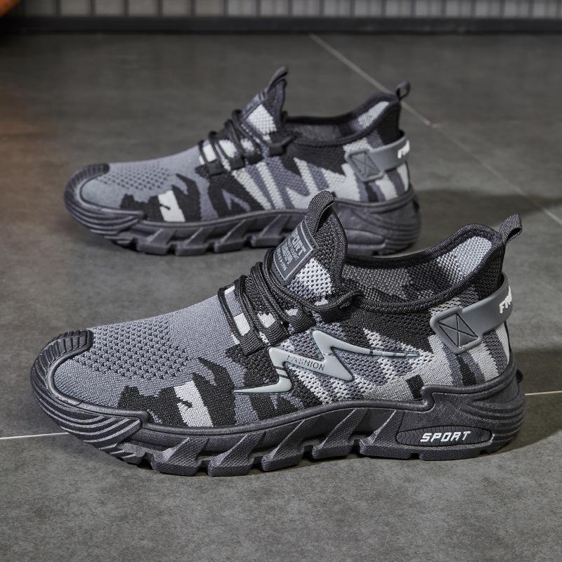

Large size men s shoes fashion trend versatile new casual sports shoes soft sole flying woven shoes men s running shoes 45
