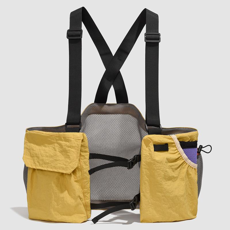 Minimalist Tactical Color-blocked Vest for Summer Outdoor Hiking and Rock Climbing, Breathable Mesh Multi-functional Vest for Men and Women