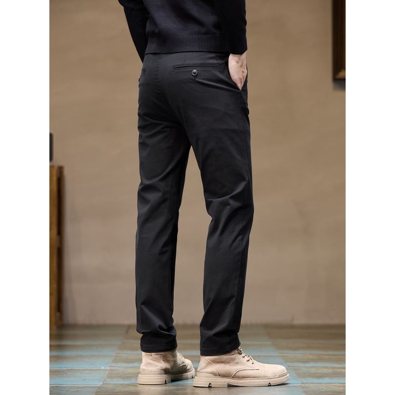 Factory Surplus Spring and Autumn Pure Cotton Casual Pants for Men, High-End Business Khaki Straight-Leg Dress Pants, Versatile Long Pants