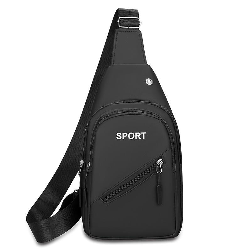 New Men's Business Solid Color Chest Bag Multi Functional Sports Outdoor Leisure Shoulder Bag Messenger Bag Waterproof