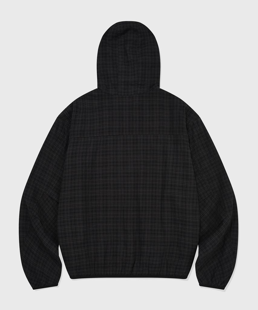 Kiimuir Check Hooded Windbreaker_Black