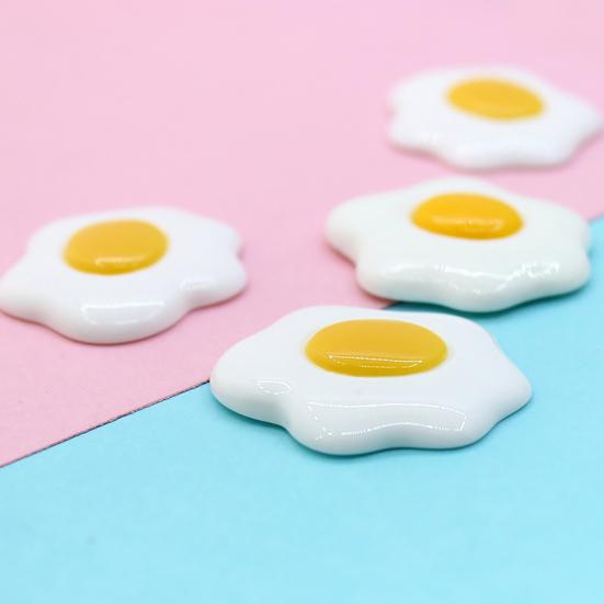 5Pcs Simulation Miniature Fried Eggs Shape Resin Food Poached Egg Accessories for Kids