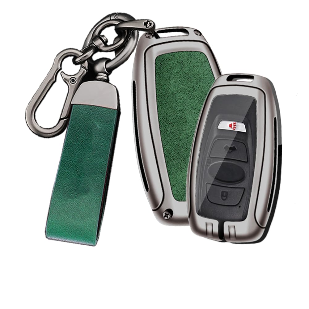 

[TECART] Чехол для ключей SUBARU, Брелок для ключей, Алюминиевый сплав, Натуральная кожа, Бесключевой доступ, XV, Forester, Impreza, зелёный