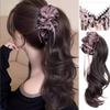 1PC Double-toothed Claw Ponytail Wig, Long Curly Hair, High Ponytail Fluffy Natural Ponytail Hair Extension, Suitable for Women