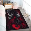 New product Skull with hat roses red Carpet for Living Room Bedroom Bedside Floor Mat Cloakroom Children Playing Mat Area Rug
