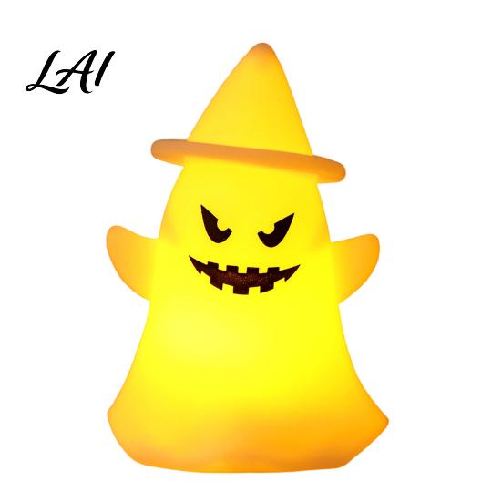 Halloween Decorative Light Witch Hat Ghost Light Spooky LED Lamp Night Cartoon for Holiday Party Decor