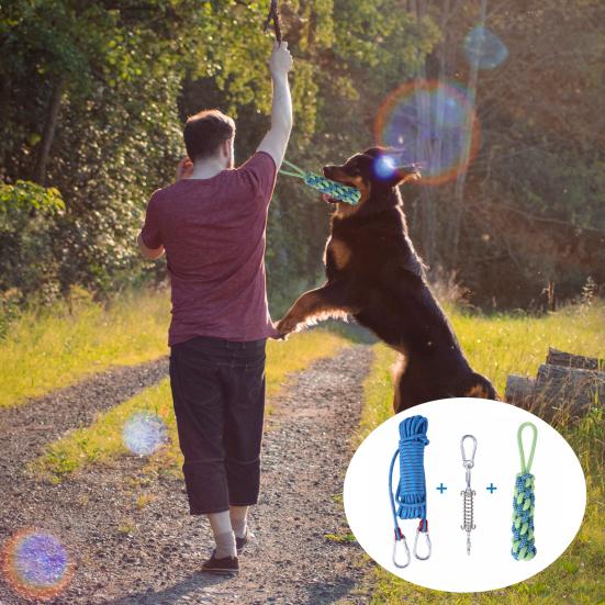 Yousheng 1Set Spring Cotton Rope Bite Resistant Relieve Boredom Lightweight Dogs Spring Pole Toys for Teddy