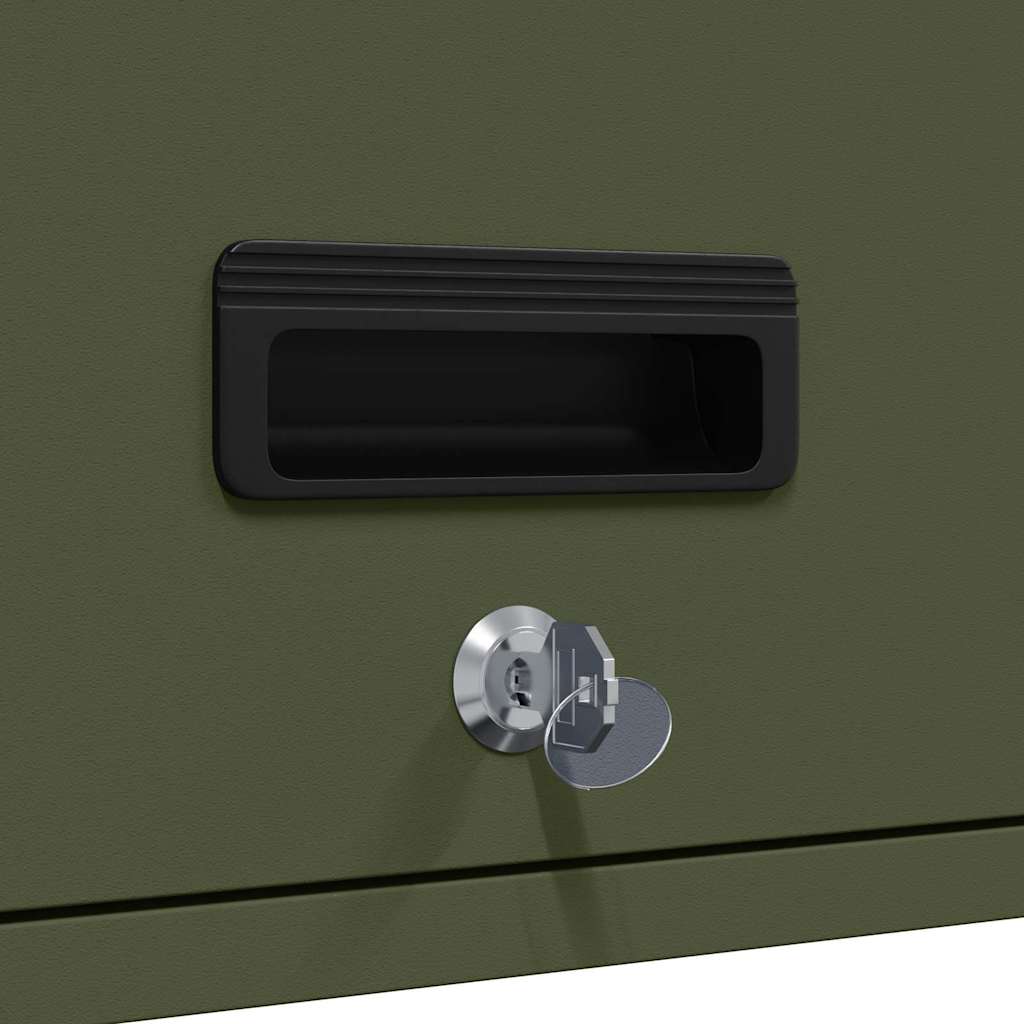 Wall Mounted Garage Cabinet with Gas Spring Door Olive Green