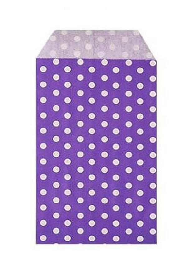 Colored Polka Dot Kraft Paper Bags 8x15 cm, 100-Pack, Food & Candy Bags