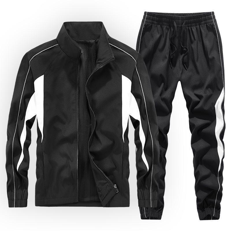 

Men s Couple s Spring & Autumn Loose Fit Sports Jacket & Pants Set 4XL чорний