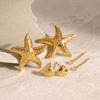 3 Pair Starfish Shell Earrings Set Fashionable Stackable Ear Studs Ocean Inspired Jewelry Accessories for Women