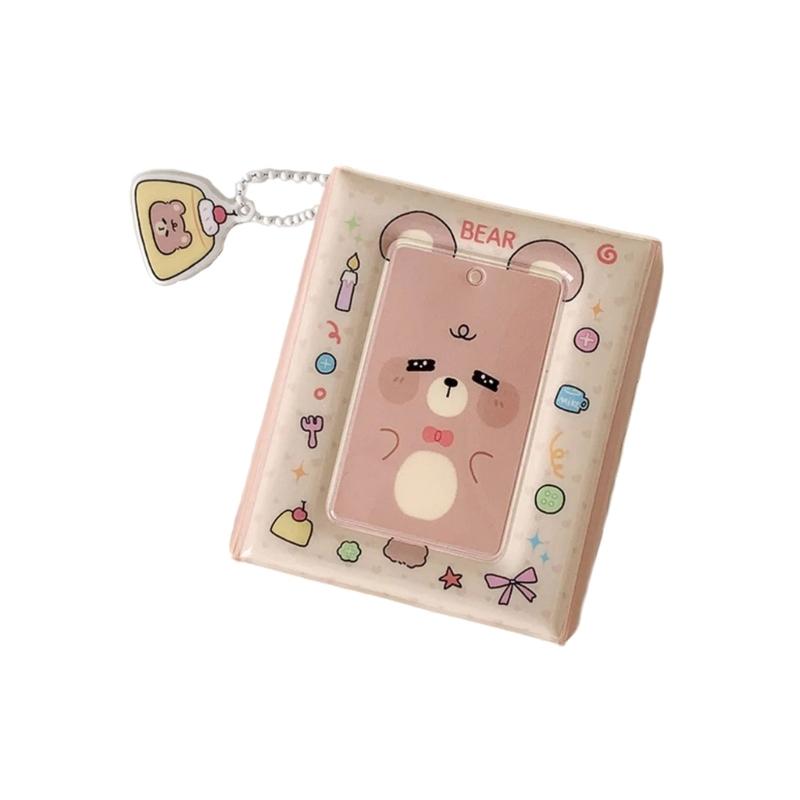 Cute Animal Theme Kpop Photocard Organizers 40 Pocket PVC Binder Book Mini Travel Photo Album with Charm for Fan Gift