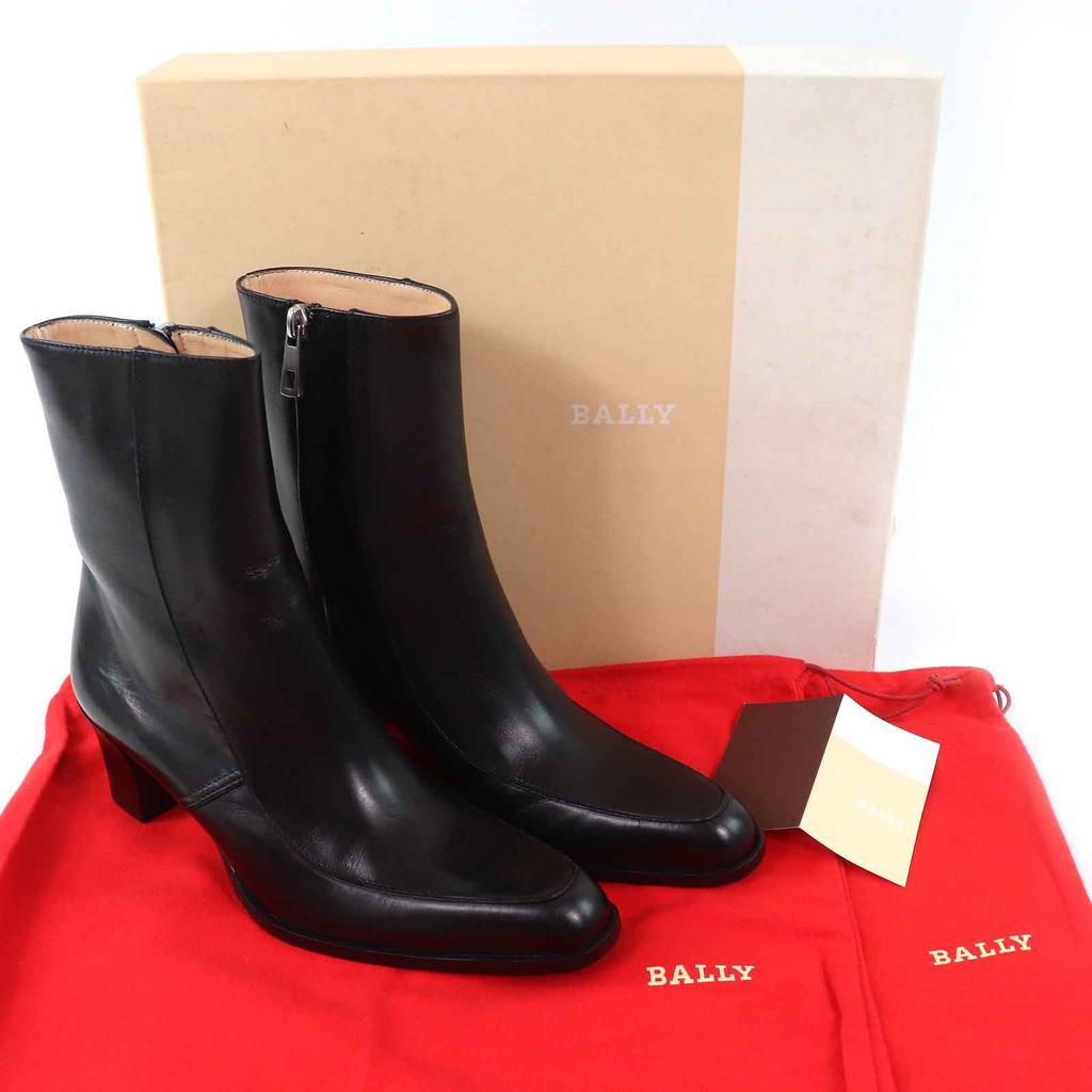 Excellent BALLY Ankle Boots TIURA-FE Side Zip Short Boots Black Leather Women Used