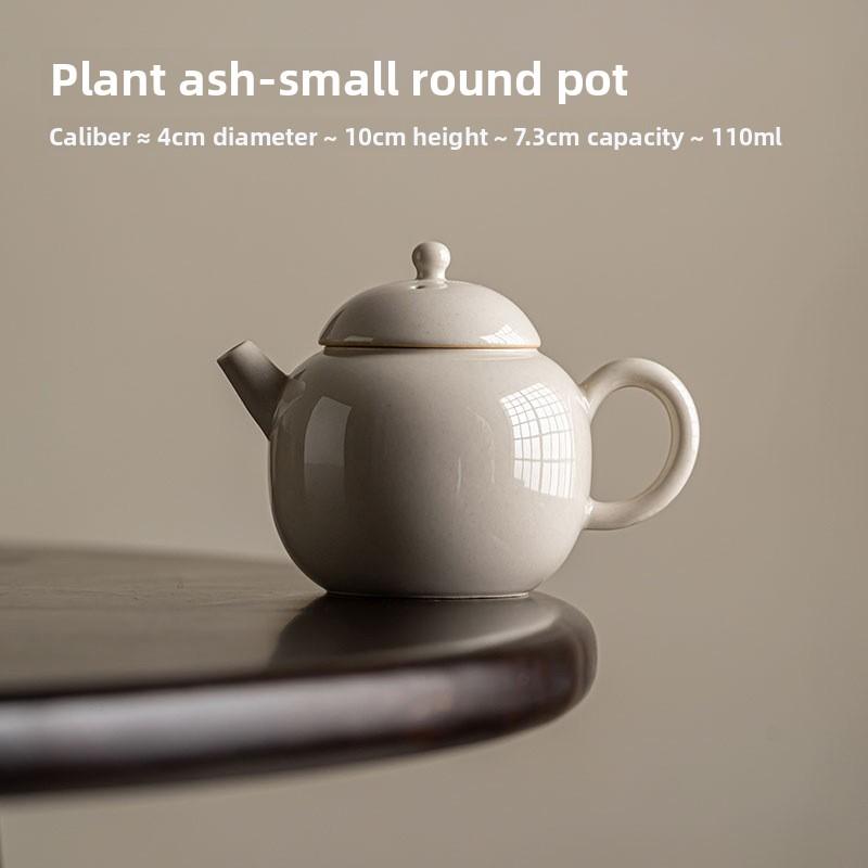 Plant Ash Glazed Teapot Handmade Ceramic Gongfu Tea Set with Filter for Traditional Chinese Brewing and Tea Lovers Gift