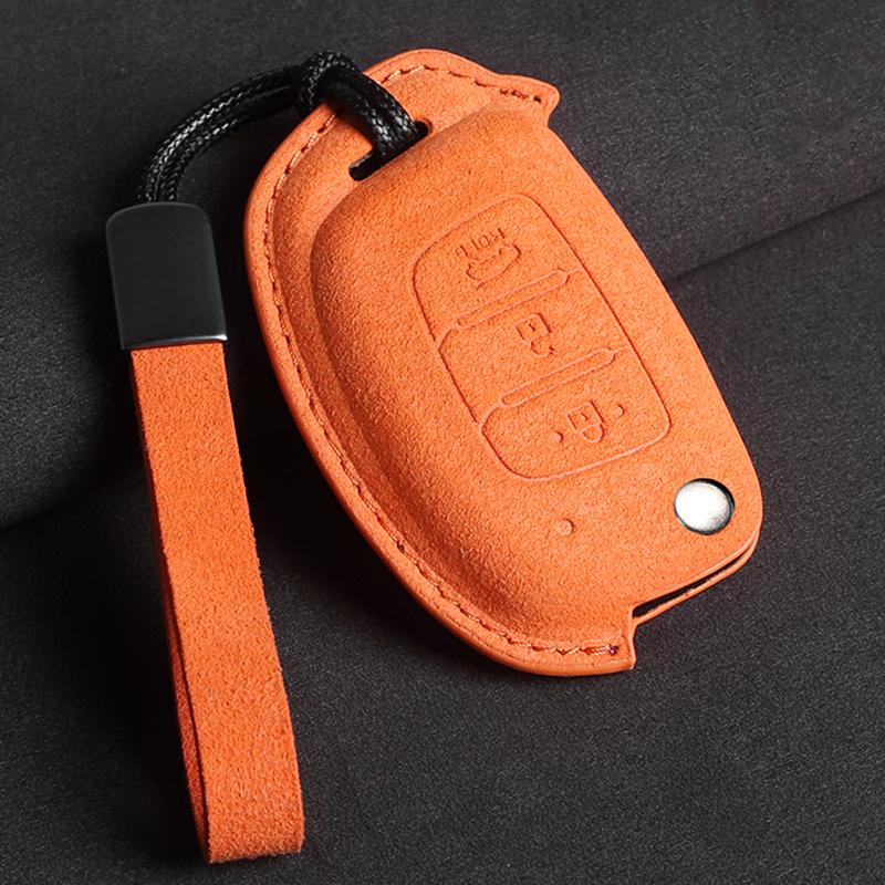 Car Flip Key Case Cover Keychain For Hyundai Grand i10 2023 IX35 IX45 I20 I30 HB20 Elantra Solaris Sonata Santa Fe Sport Tucson
