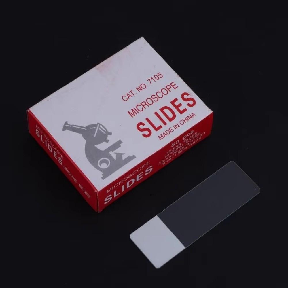 50Pcs/Box Glass Microscope Slides 25.4x76.2MM DIY Blank Biology Glass Slide Frosting Smooth Surface Blank Slides