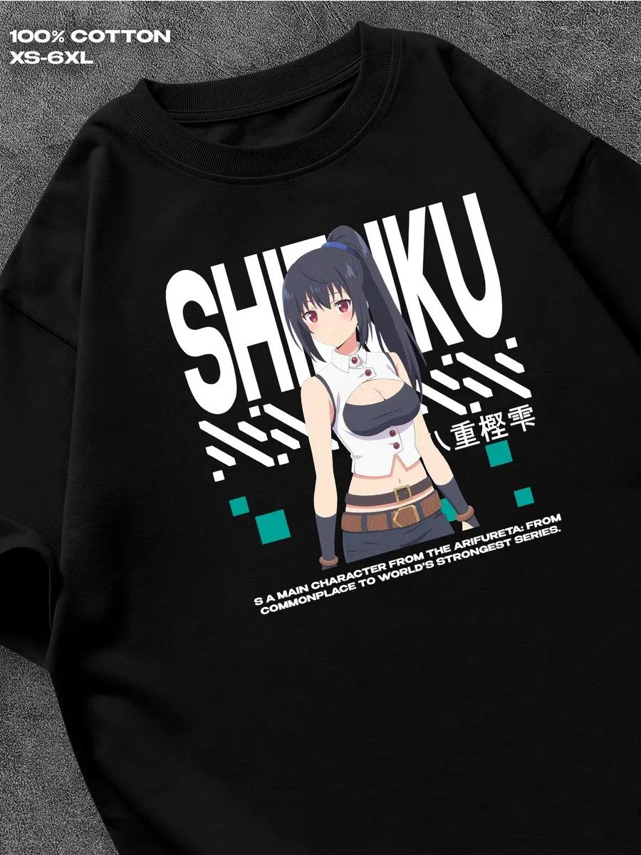 

Arifureta черная футболка Мужская футболка Женские футболки с принтом букв Короткий рукав Футболка Повседневная уличная футболка Топ XXXXL