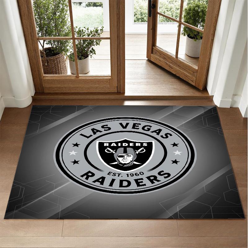 Las Vegas Raiders Design Crystal Velvet Rug Soft Decorative Mat for Bedroom Entrance