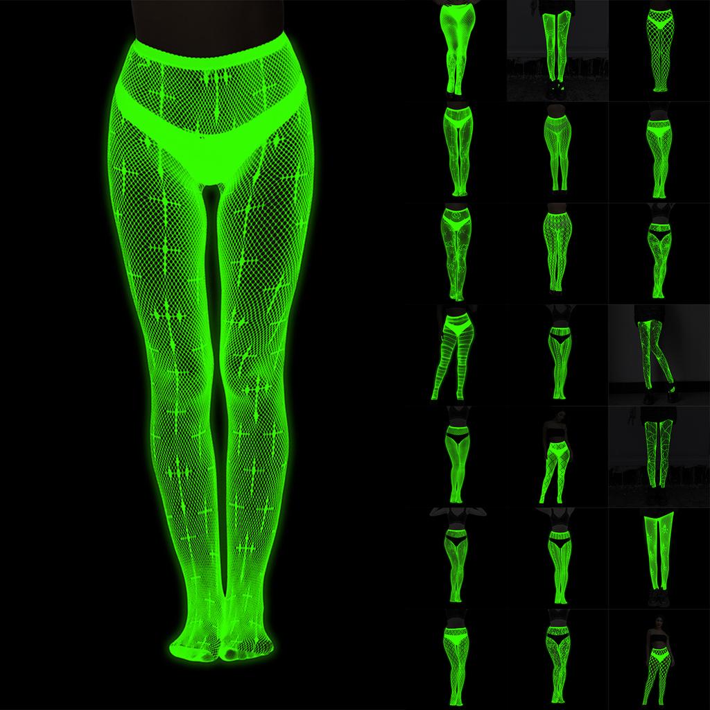 Women's in the Dark Tights Neon Striped Sheer for Party Wear