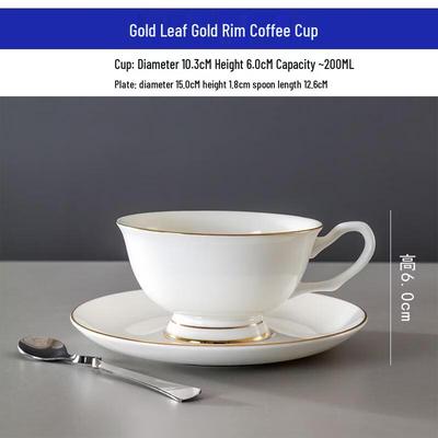 HANDUNYOU Europejski Styl Szklanka do Kawy 200ml ze Złotą Folią ze Łyżeczką