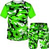 Set cu imprimeu camuflaj de vară Costum Hip Hop Harajuku Sport 2 piese Îmbrăcăminte sport supradimensionată Tricou Pantaloni scurți de plajă Ținute Haine pentru bărbați