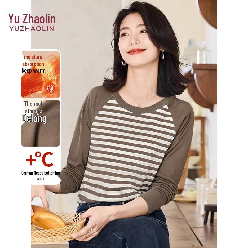 Yuzhaolin Women s Striped Thermal Base Layer T-shirt L