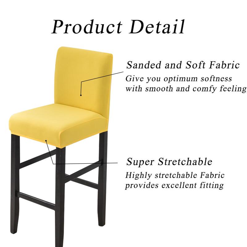 Waterproof Short Back Bar Chair Cover Solid color Stretch Swivel Chair Cover Stretch Small Size Bar Stool Seat Covers for Hotel Banquet Dinin