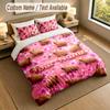Floral Garden Theme Personalized 3Pcs Bedding Set Custom Text & Name 1 Sheet 2 Pillowcases Household Bedding 1pc