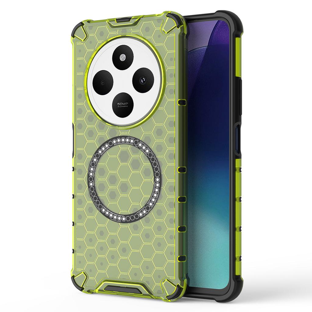 For Xiaomi Poco C75 4G/Redmi 14R 5G/14C 4G Magnetic Case Honeycomb Design TPU+PC Phone Cover