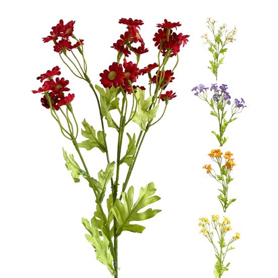 1 branche fausse fleur sans arrosage décoratif couleur vive utile 6 fourchettes 30 têtes Simulation fleur bricolage Bouquet de mariage pour balcon