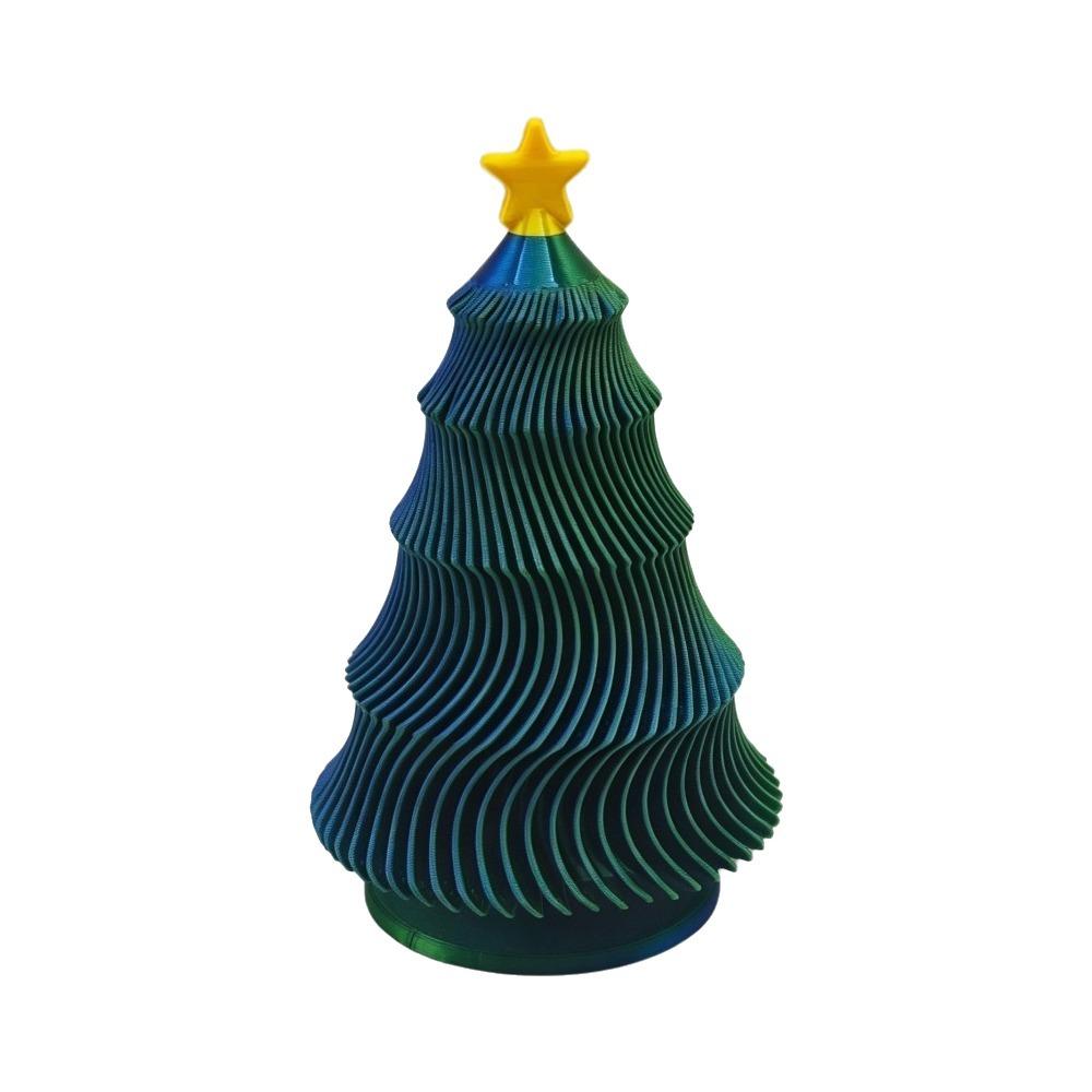 Plastic Rotatable Wave Christmas Tree Colorful Christmas Fidget Toy Office