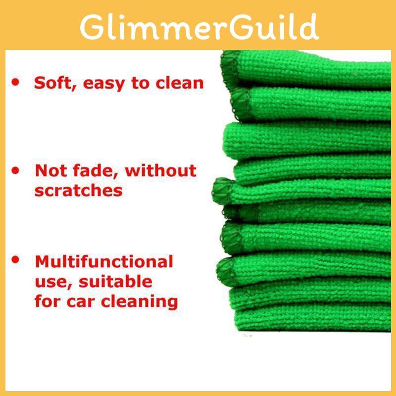 Luxurious Green Microfiber Washcloths For Auto Car Care And Soft Cleaning Towels