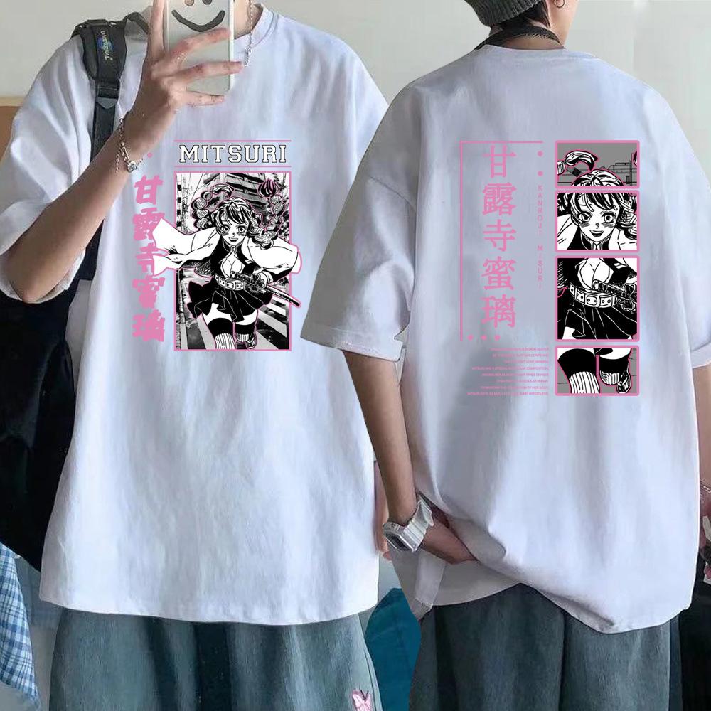 Demon Slayer Animation Derivatives Kamado Tanjirou Tshirt Printing Mens 2025 Summer Fashion Casual Oversized Streetwear