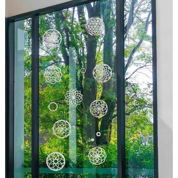 Rainbow Window Stickers, 18 Pcs Prism Window Cling for Windows Bird Deterrent, Sun Catcher Sticker (2 Sheets)