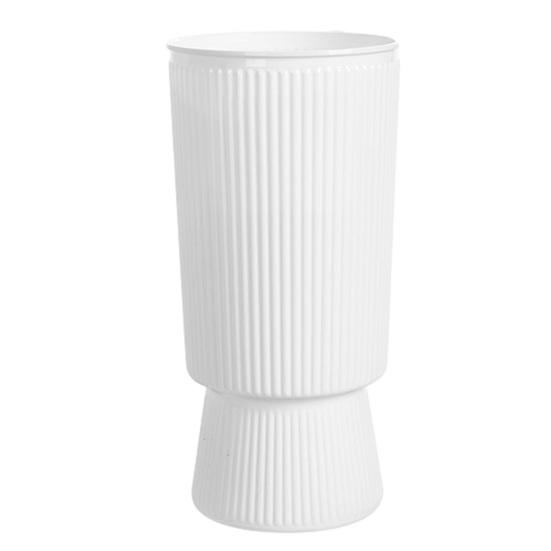 Hydroponic Flower Vase Transparent Vertical Grained Glass Design Vase Reusable PET Modern Nordic Style Vase for Flowers Pothos