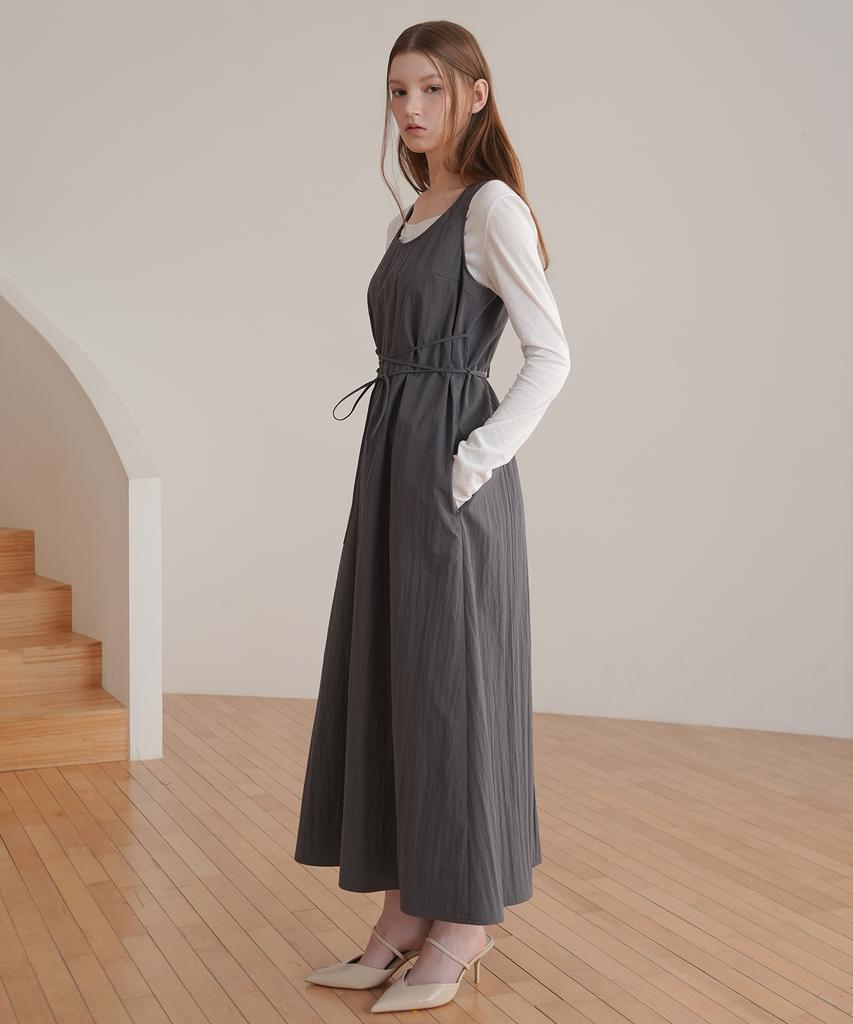 Paul And Alice String Sleeveless Dress / Gray