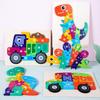 1 Set Dinosaur Puzzle Educational Lovely Bright-colored Exercise Hand-on Ability Jigsaw Puzzle for Kids