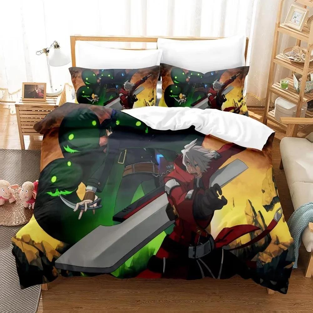 New Personality 3D Printed Anime Blazblue Bedding Set Cartoons three-piece set Adult Kid Bedroom Duvet cover Sets Home Textiles