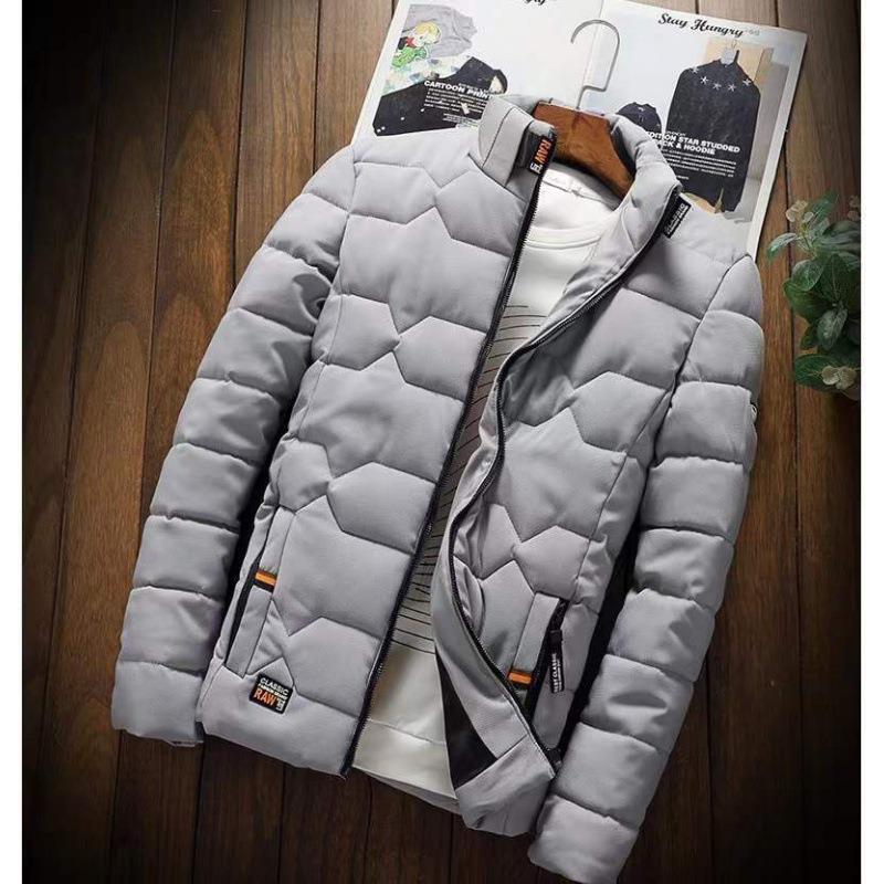

Мужская зимняя теплая толстая куртка повседневная парка с капюшоном из хлопка однотонная молния теплая корейская модная мужская куртка для фитнеса XL серый